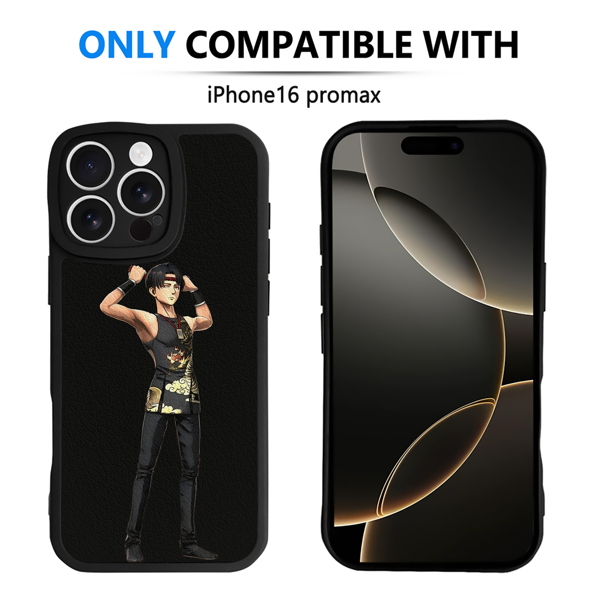 （画像用） 進撃の巨人 リヴァイ·アッカーマン Attack on Titan Levi Ackerman 【iPhone 16シリーズ対応】シリコンスマホケース（レザー調） 材質：シリコン